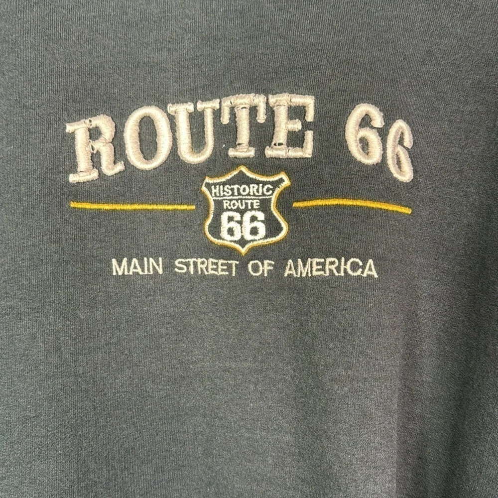 Vintage Route 66 Main Street Of America Black Sweatshirt 2XL - Picture 4 of 10